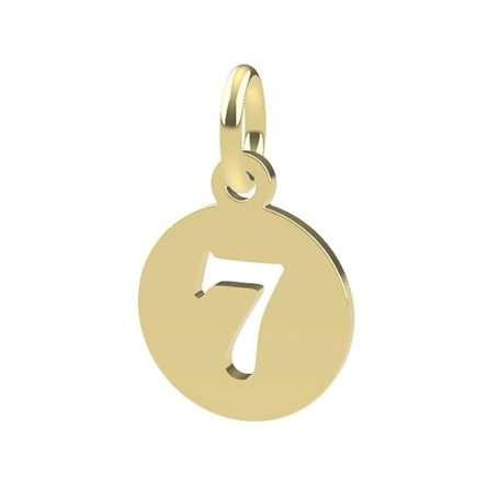 18kt yellow gold Number 7 pendant Dedie
