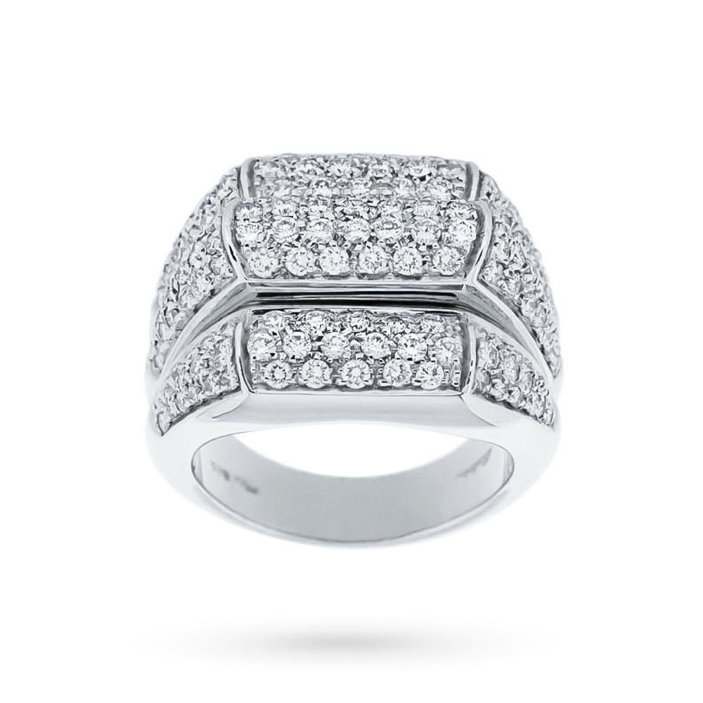 Anello Salvini oro bianco fascia pavè diamanti 1,60ct