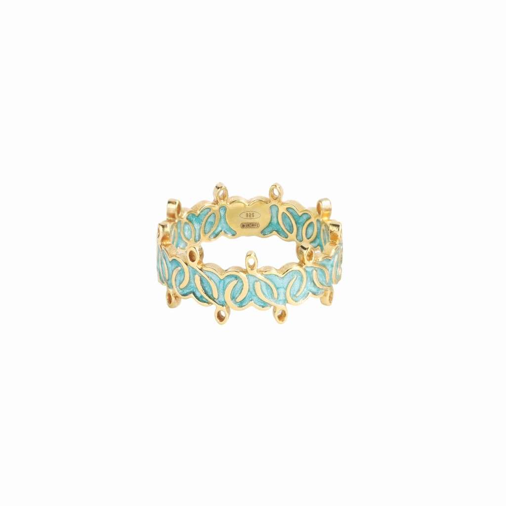 Maman et Sophie ANMES13GI4 Maman Ring 925 Silver Gold Plated