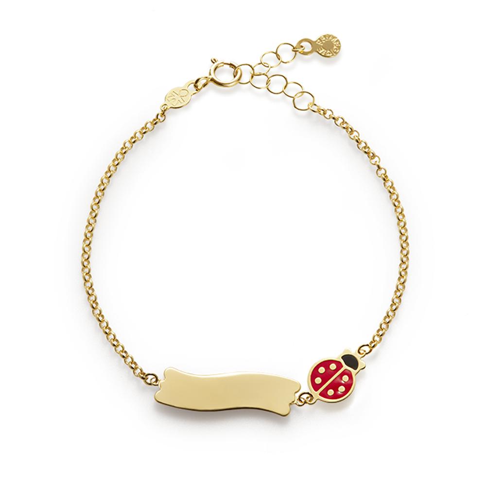Bracciale leBebé PMG026-B Fortuna Coccinella piastrina oro giallo