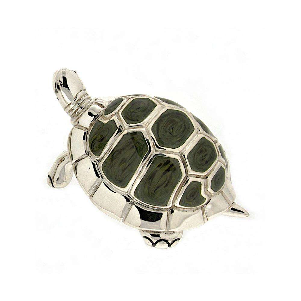 Medium enamelled turtle silver ornament Saturnoo ST12-2