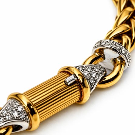 Girocollo grande chanel lunga oro giallo e diamanti