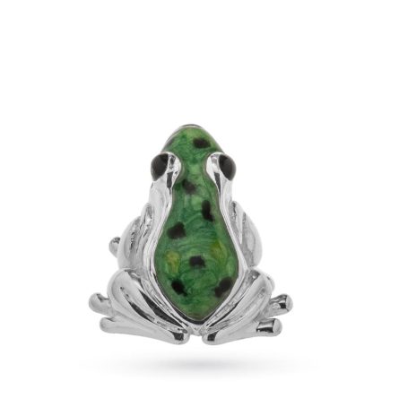 Frog ornament in silver with enamel XS size