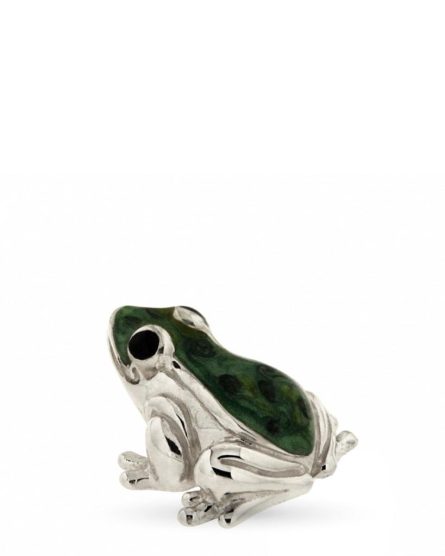 Frog ornament in silver with enamel XS size