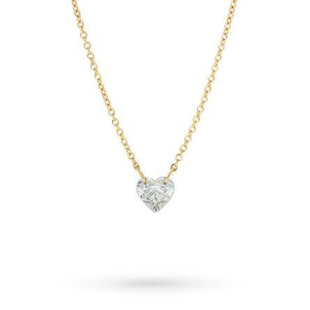 Collar fino corazón de oro amarillo con diamantes 0.50ct