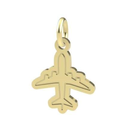 18kt yellow gold Airplane pendant Dedie