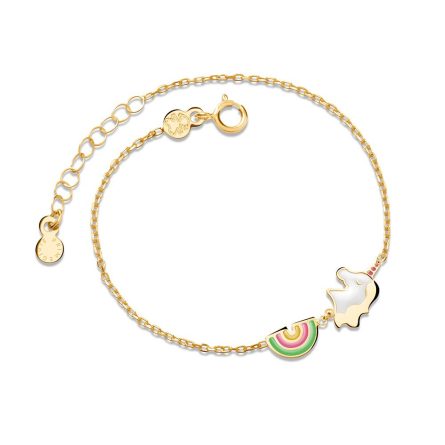 Bracciale leBebe PMG073 Primegioie Fortuna Unicorno Arcobaleno oro giallo