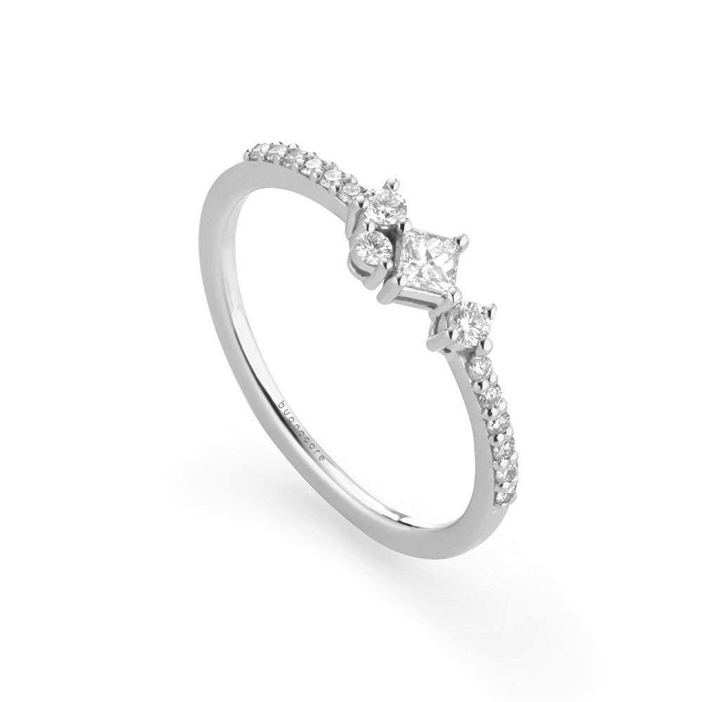 18kt white gold ring diamond band 0.30 ct