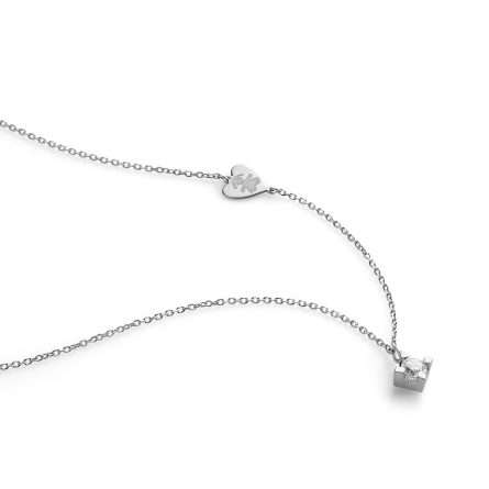 Collar leBebé LBB263 diamante 0.15ct forma corazón niña