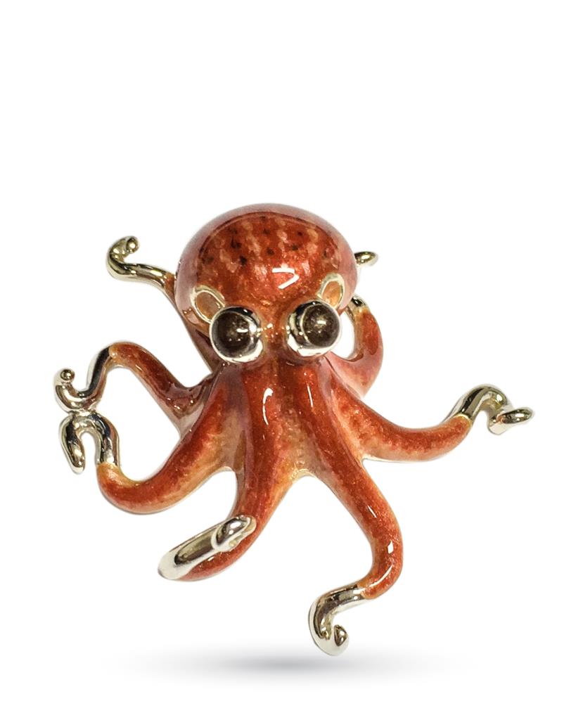 Large enameled octopus ornament Saturnoo ST200-1