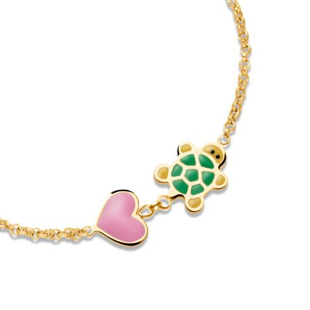 Bracciale leBebé PMG031 Primegioie Fortuna Cuore Tartaruga oro giallo