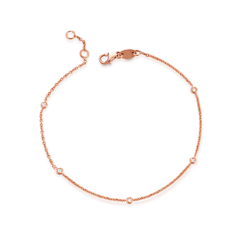 Bracciale a 5 elementi in oro 18kt con diamanti da 0,05 a 0,15ct