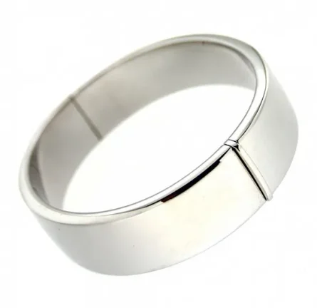 Bracciale rigido schiava in oro bianco 18kt lucido spesso