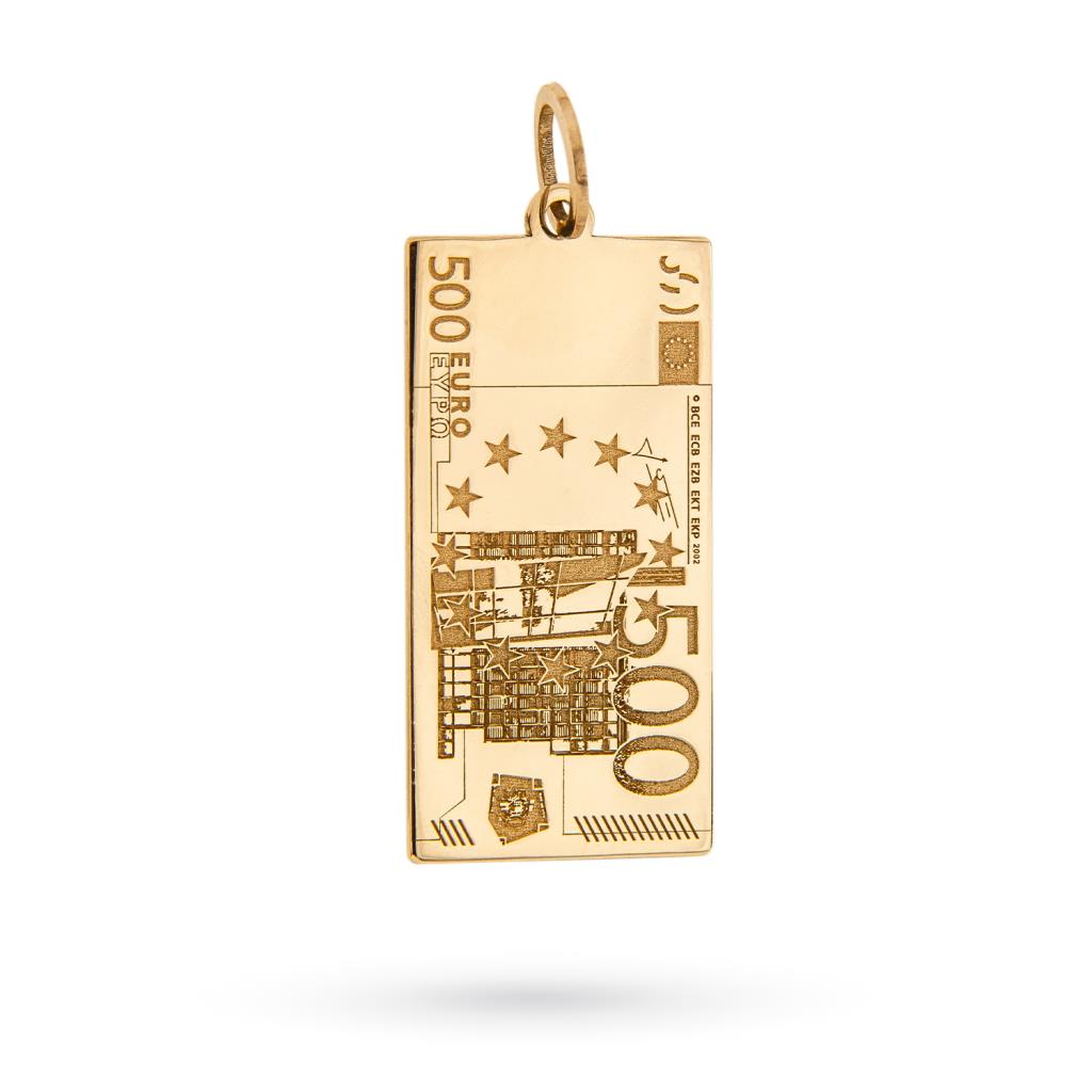 Colgante de billete de 500 euros en oro rosa de 9kt