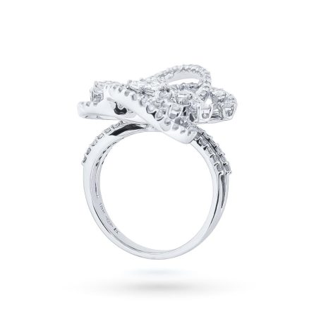 18kt white gold ring diamond ribbon 1.92ct