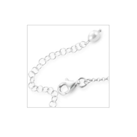 Bracelet silver lack lace black agate Tahitian pearl carabiner