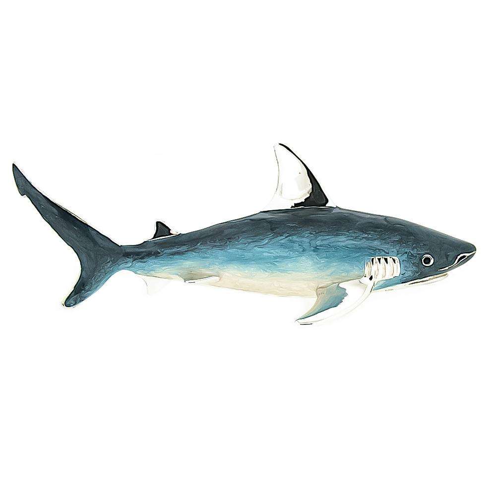 Enamelled shark silver ornament Saturnoo ST183