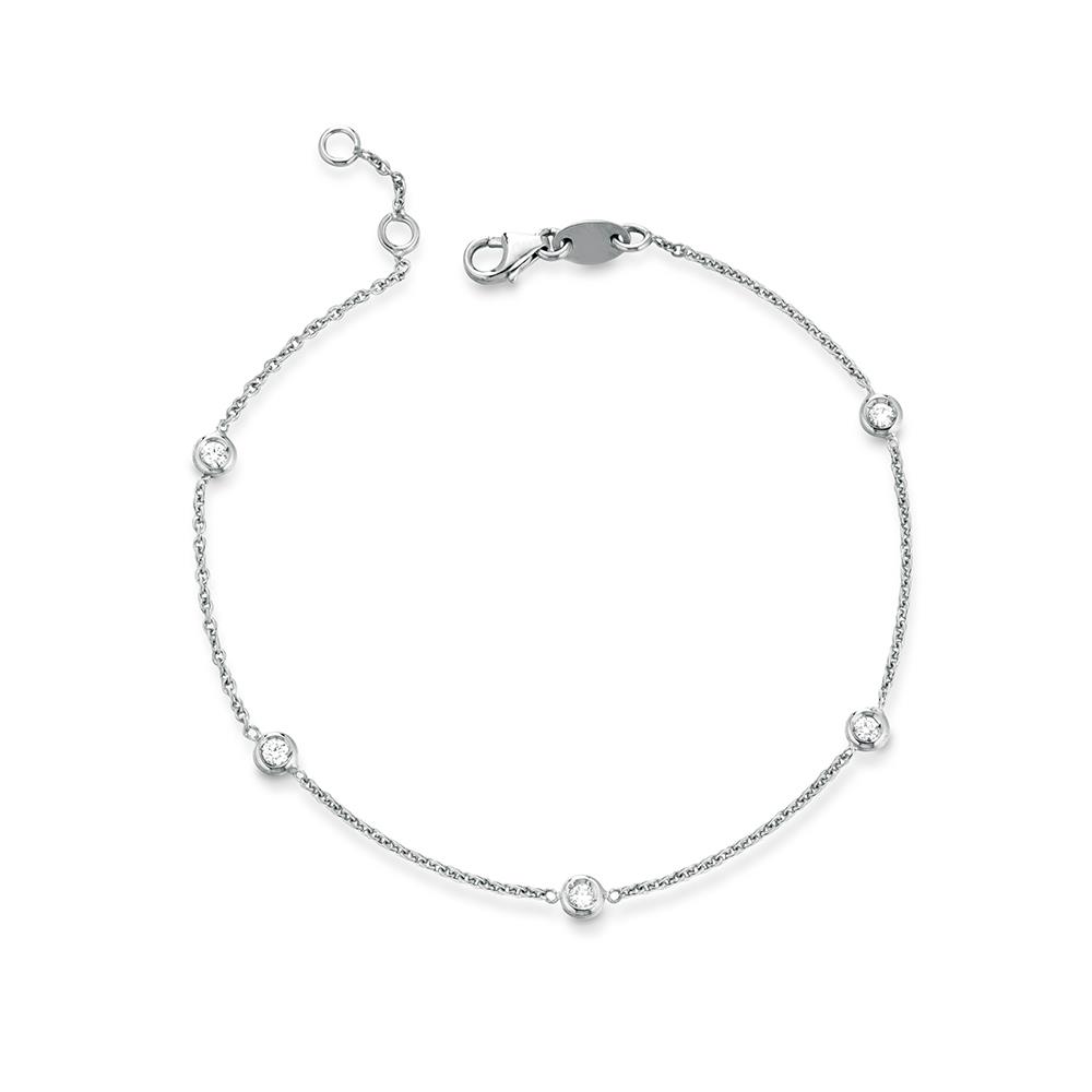 Bracciale a 5 elementi in oro 18kt con diamanti da 0,05 a 0,15ct