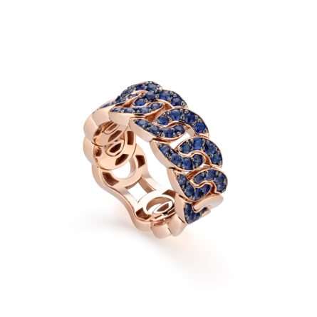 Anello Buonocore Noon oro rosa 18kt zaffiri blu