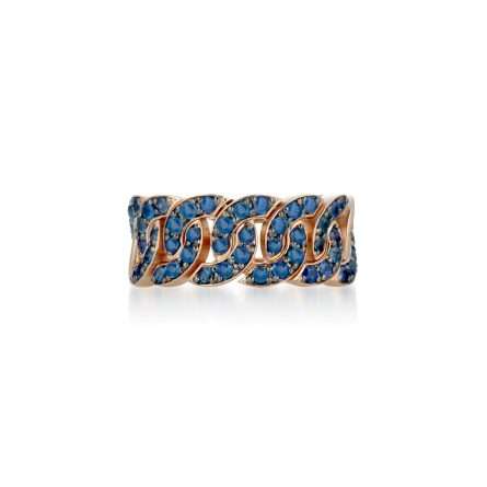 Anello Buonocore Noon oro rosa 18kt zaffiri blu