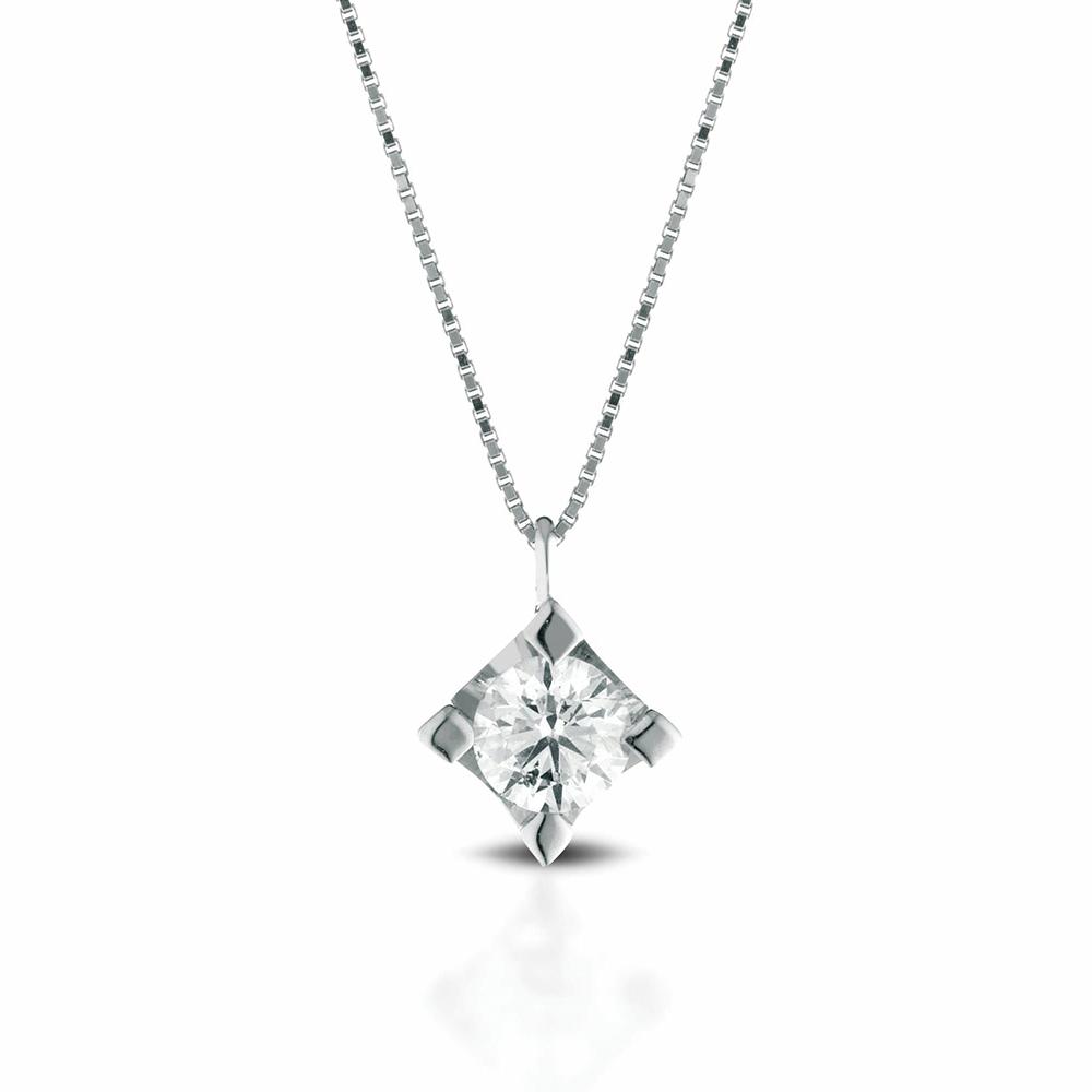 Collar veneciano con punto de luz oro diamante 0.35ct GIA D VS1