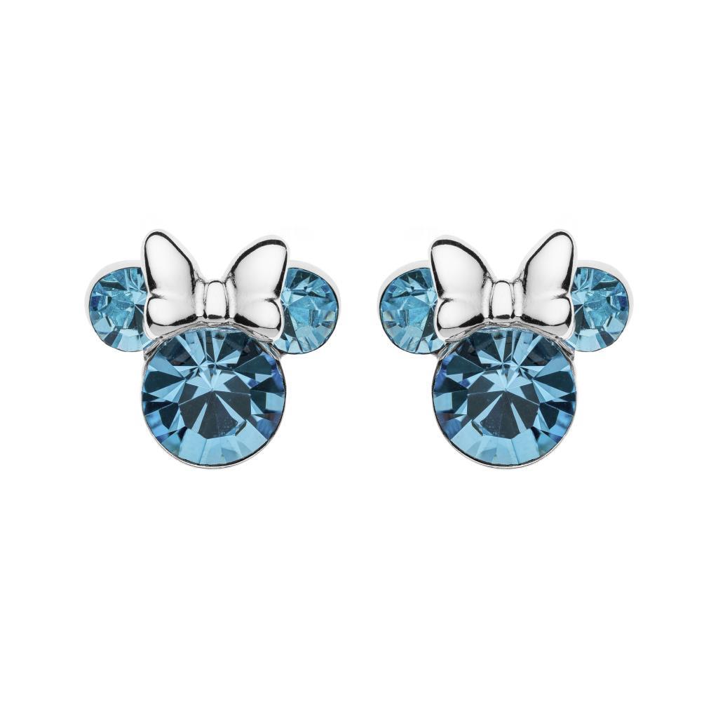 Orecchini bambina Disney Minnie argento cristallo arancio