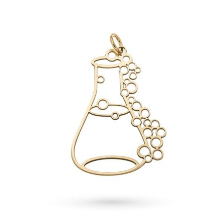 Colgante de ampolla química en oro amarillo de 18kt