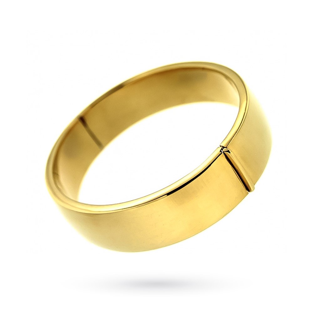 Bracciale rigido schiava in oro giallo spesso lucido