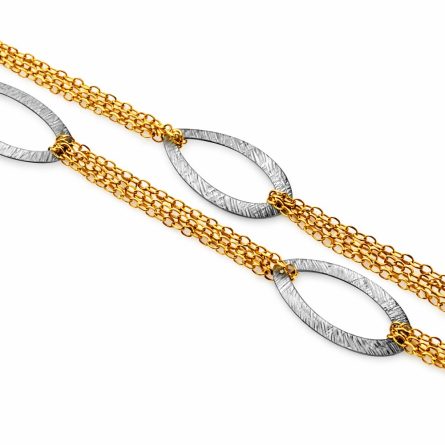 Chanel multifilo oro giallo e bianco con ovali.