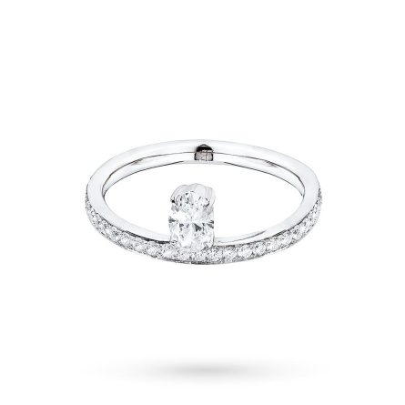 18kt white gold band ring oval diamond brilliants RFJewels.
