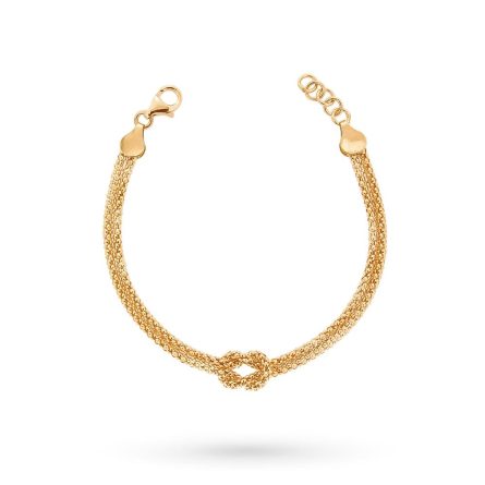 18kt yellow gold double strand flat knot bracelet