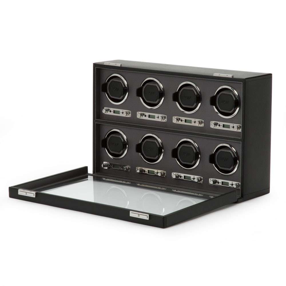 Wolf 8 Piece Watch Winder - Black — 456902