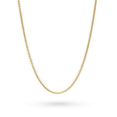 Yellow gold shiny rolo chain 45 cm