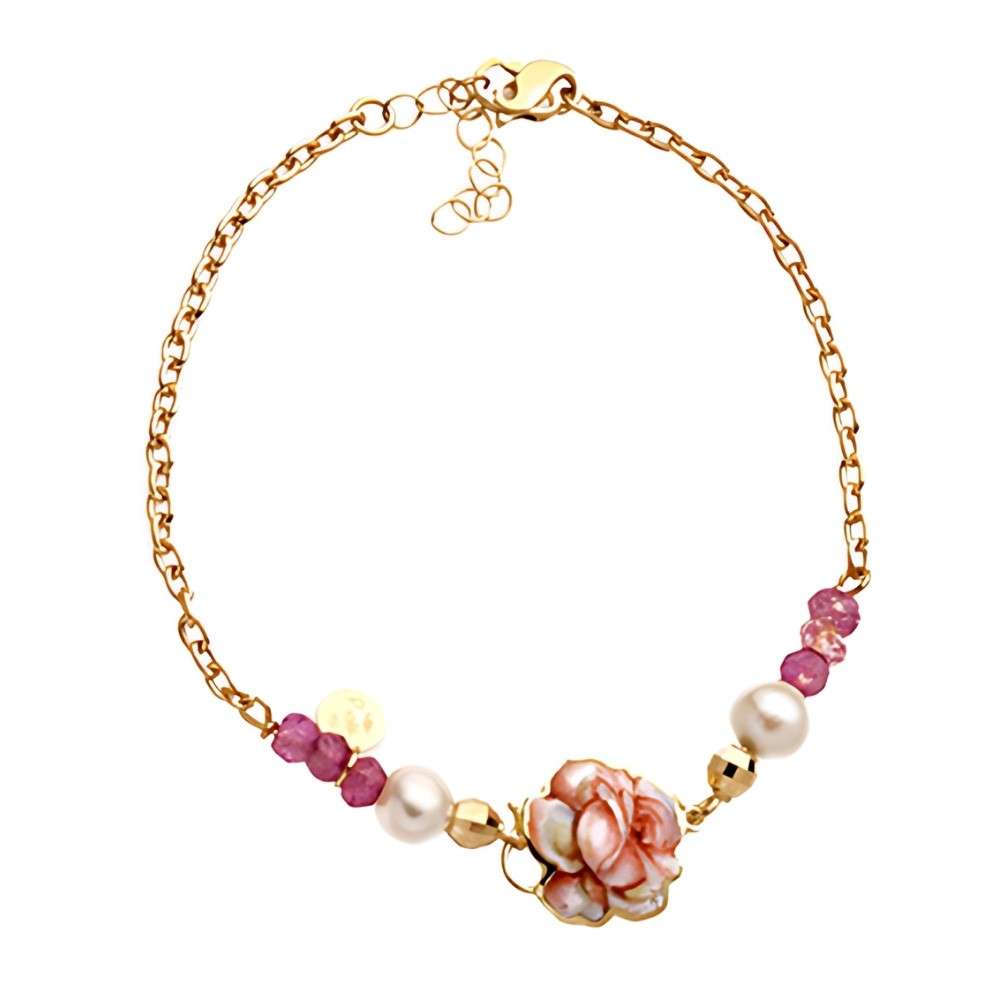 Gabriella Rivalta bracelet roses pearls tourmalines