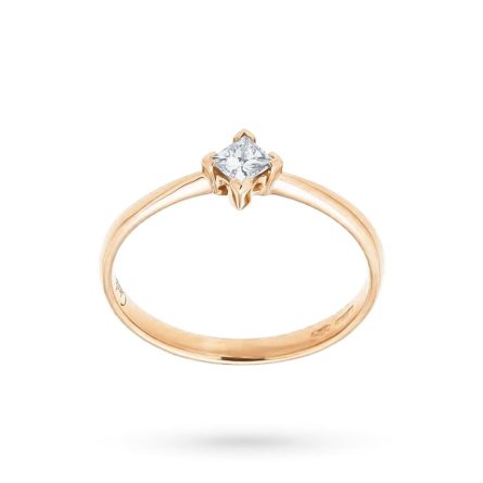 Anillo oro rosa con diamantes talla princesa 0.18ct