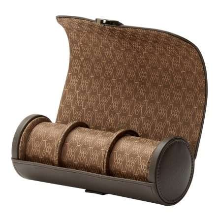 Wolf Triple Watch Roll - Coffee