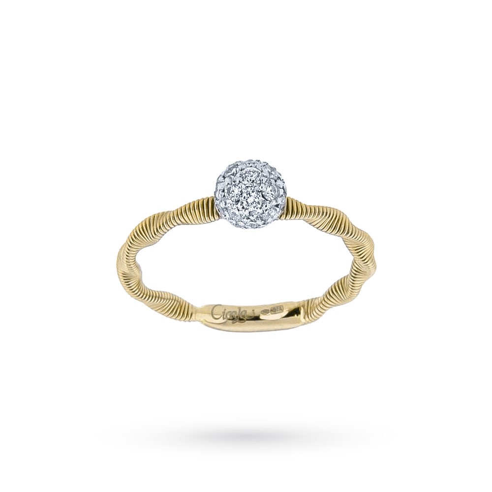 Anello oro giallo 18kt con diamanti brillanti 0,35ct