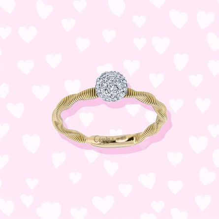 Anello oro giallo 18kt con diamanti brillanti 0,35ct