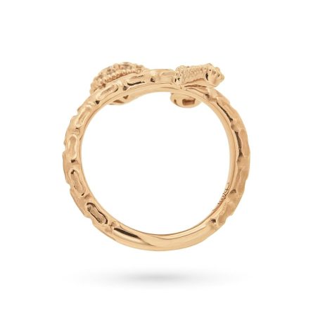 18kt rose gold ring with diamond flower 0,29ct