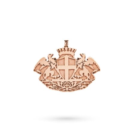 9kt rose gold Genoa city coat of arms lapel brooch