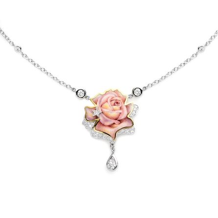 Collier Gabriella Rivalta Rosaluce oro bianco 18kt diamanti