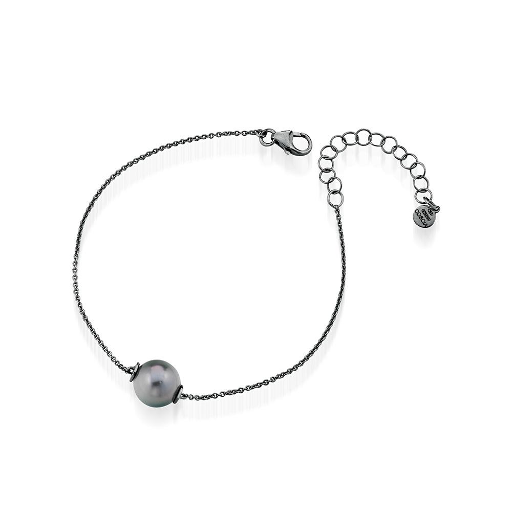 Burnished gold bracelet with Tahitian pearl Ø 9-10mm