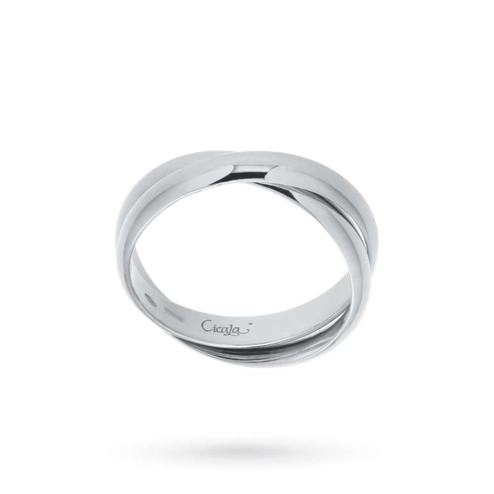 Alianzas entrelazadas en oro blanco 18 kt Cicala