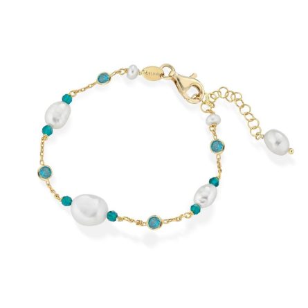 Glamour Bracelet LGBR512.2 Silver Pearls Colored Gems