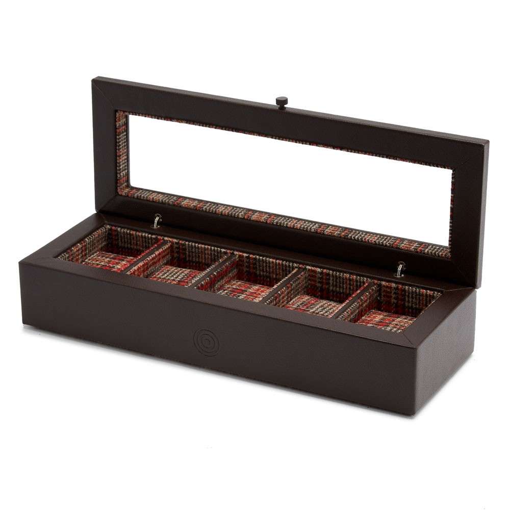 Wolf Caja de almacenamiento para relojes de 5 piezas - Marrón