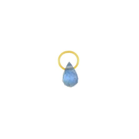 Componente de gota de zafiro azul de 18 quilates