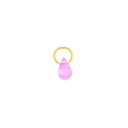 Componente de gota de zafiro rosa de 18 quilates