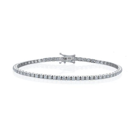 White gold tennis bracelet 2.28ct diamonds 18cm