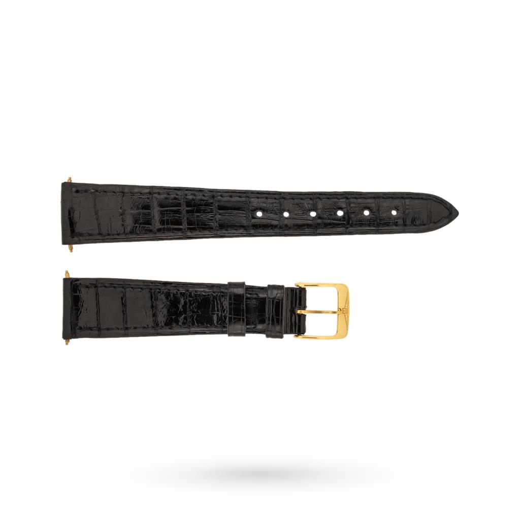 Cinturino originale Longines vintage coccodrillo nero 18-14mm