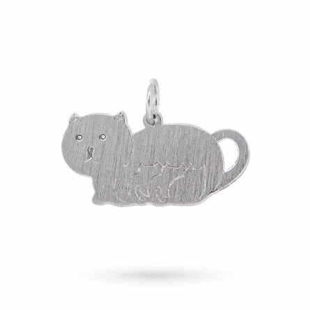 Colgante madre gata con cachorros y collar de diamantes